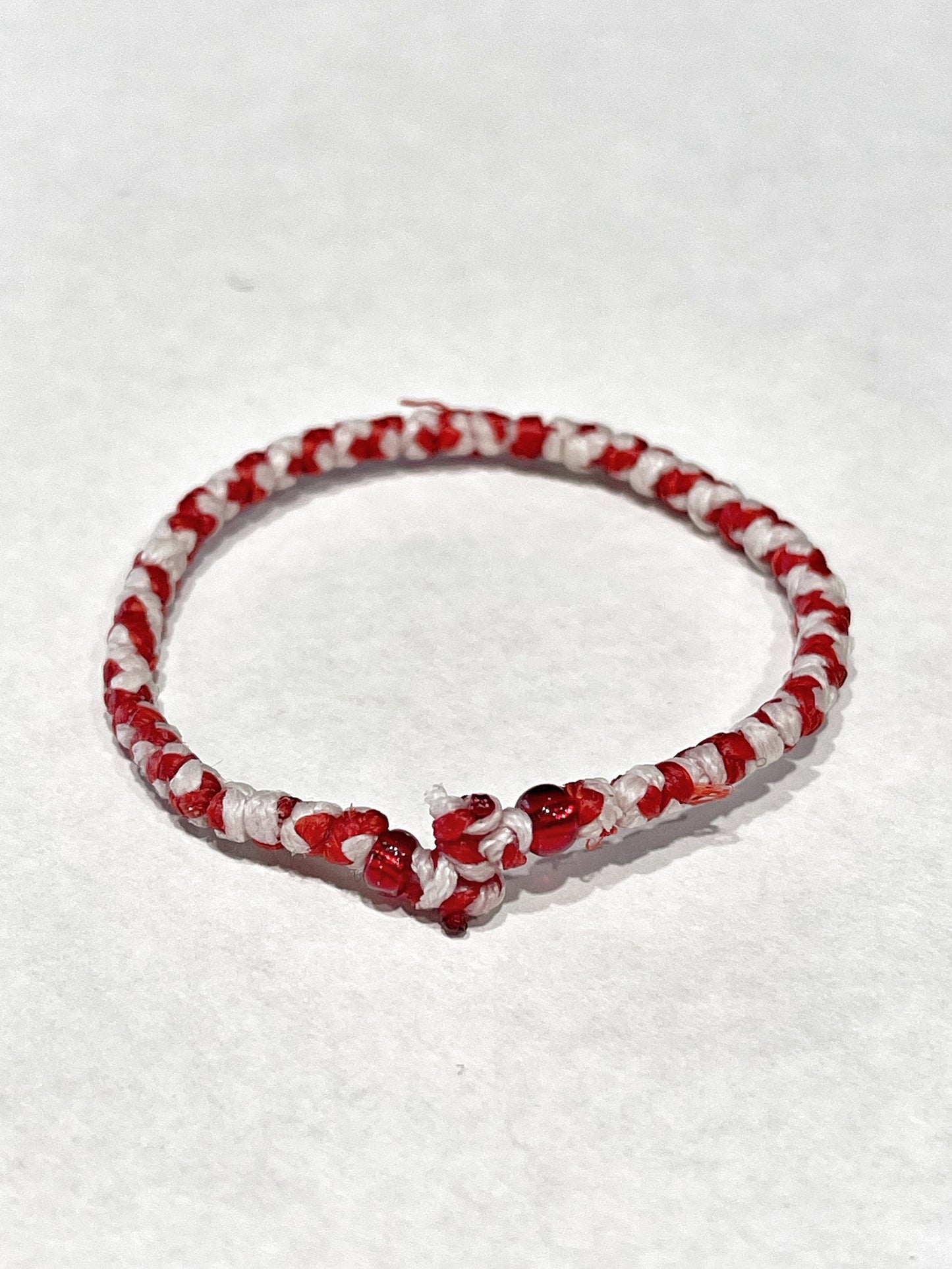 Red and White Komboskini Greek Orthodox Prayer Bracelet