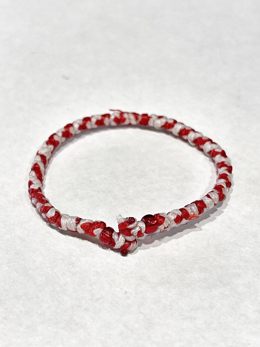 Red and White Komboskini Greek Orthodox Prayer Bracelet