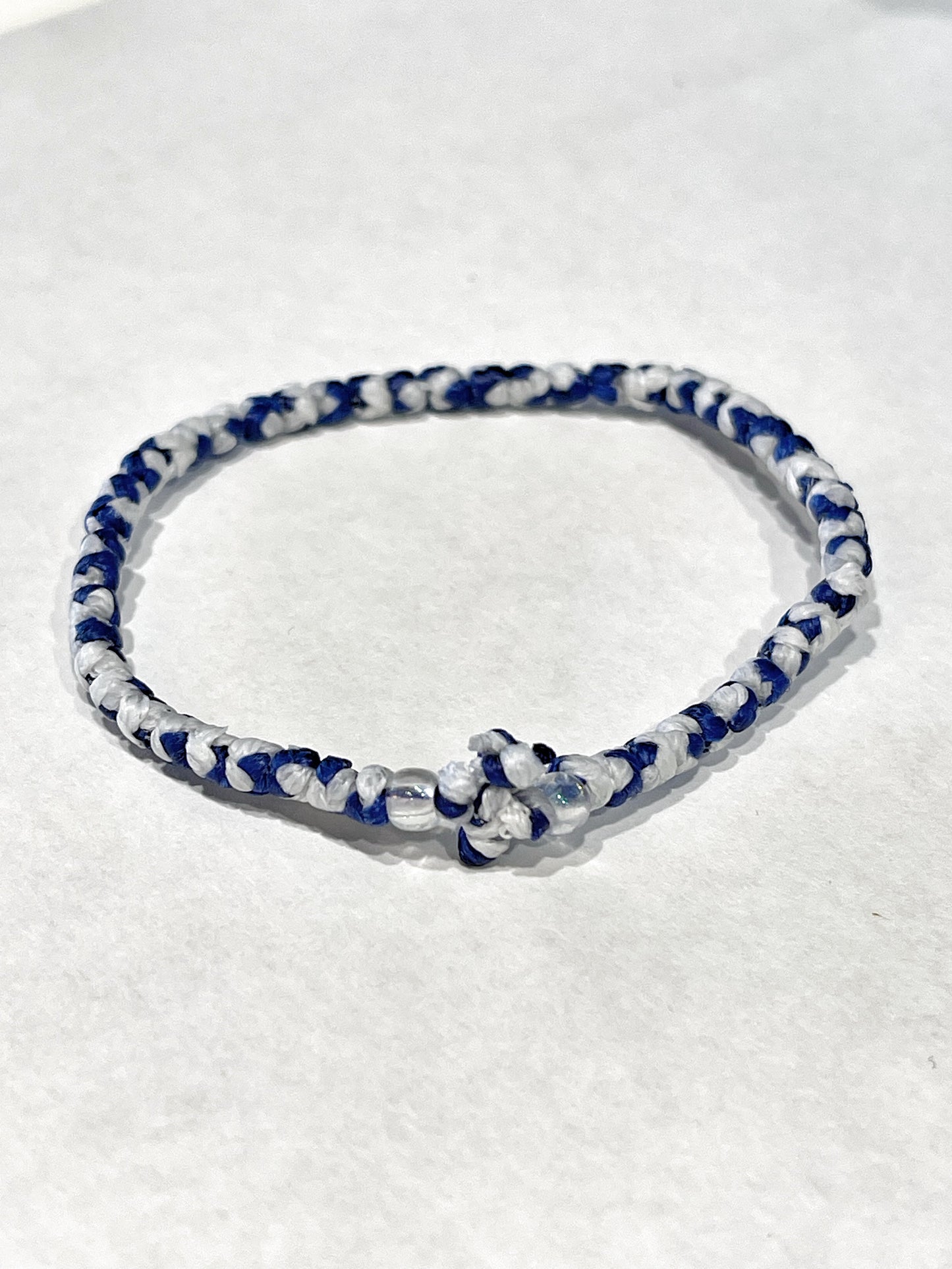 Dark Blue & White Komboskini Greek Orthodox Bracelet