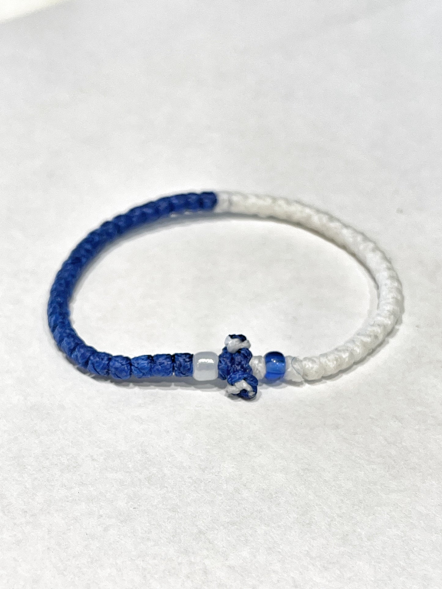 Blue and White Komboskini Greek Orthodox Prayer bracelet
